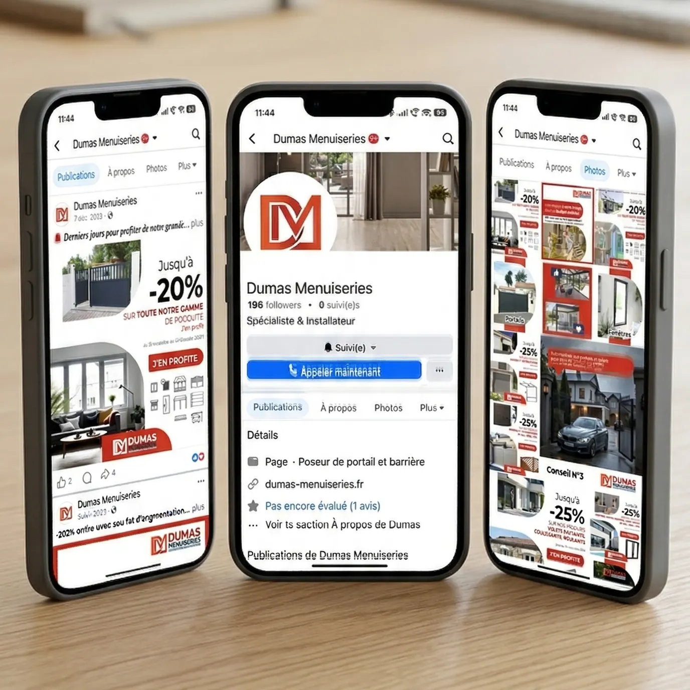 Réseaux sociaux Dumas Menuiseries